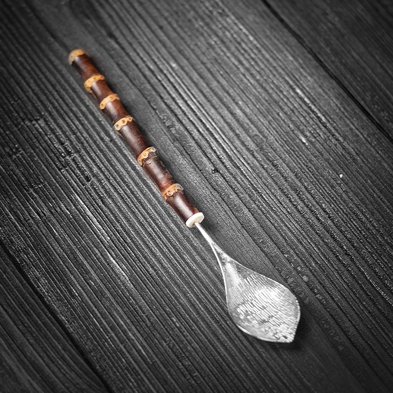 【嘉措甄选】纯手工紫竹藤条茶匙茶拨茶铲茶勺茶具配件茶道
