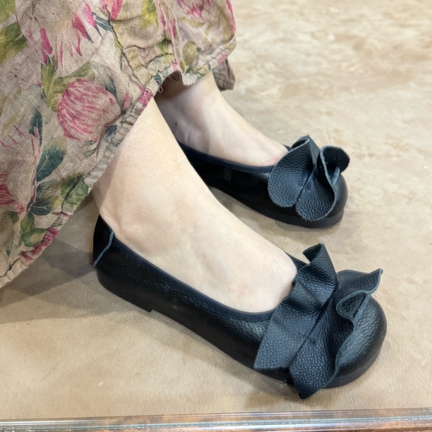 复古港风薄款浅口圆头女鞋大码方头舒适软底妈妈鞋中老年女鞋