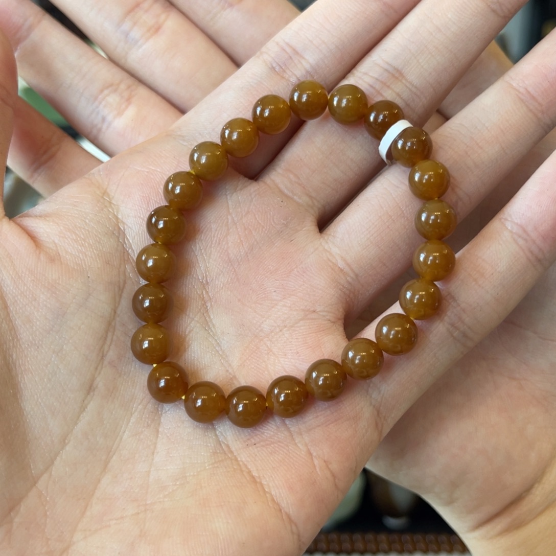和田玉（糖玉）未镶嵌手串金山全糖8mm手串
