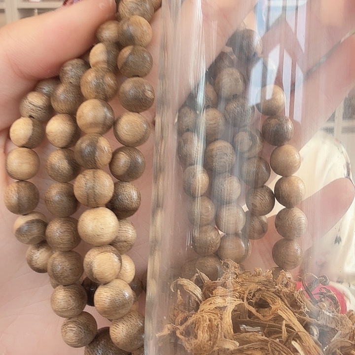 沉香沉香碎屑海南黑油格圆珠08长串多样性发一