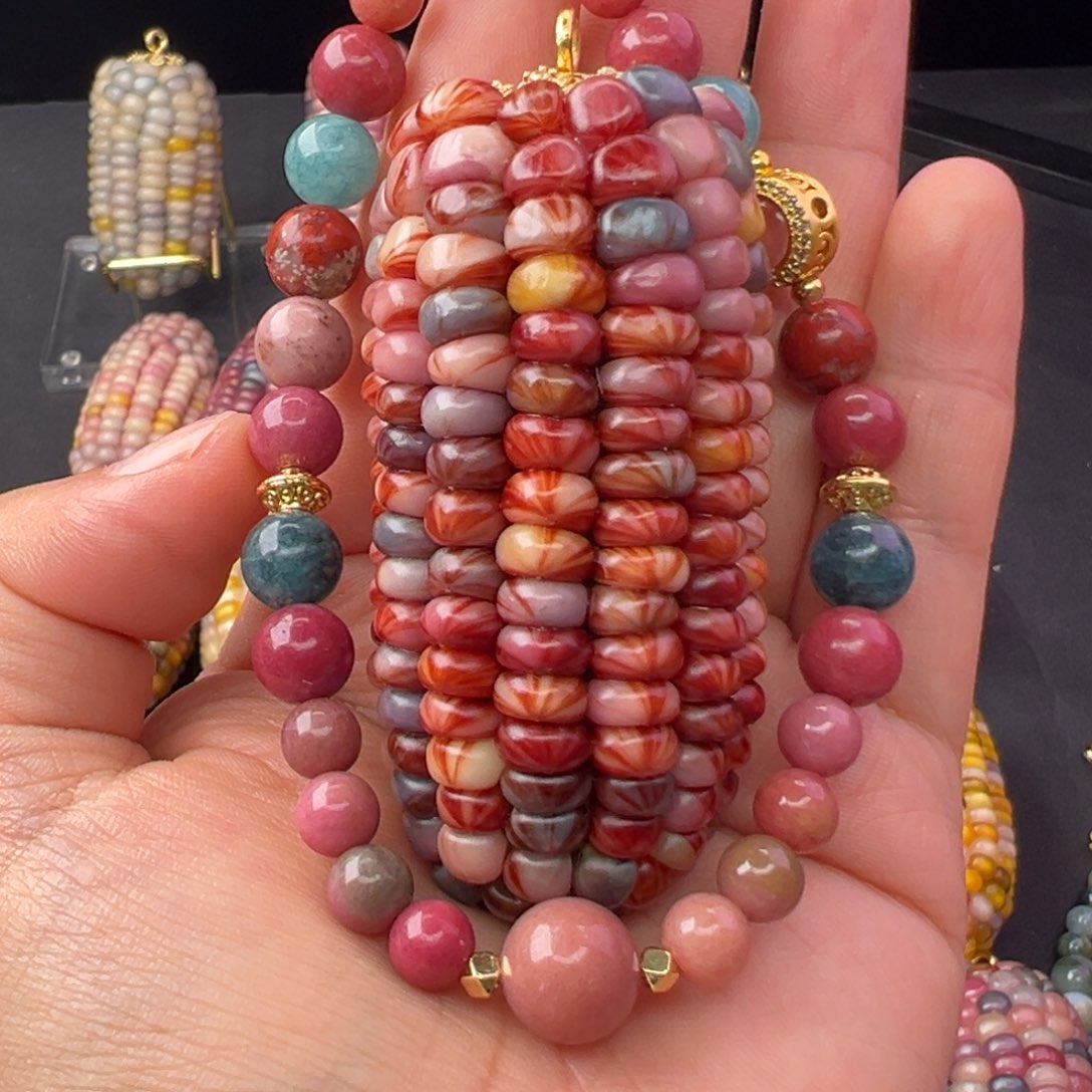 披****铜合金七彩文玩玉米