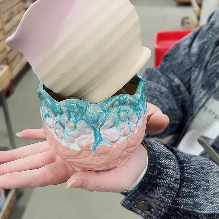 有孔.凑满10元发货多肉陶瓷花盆！