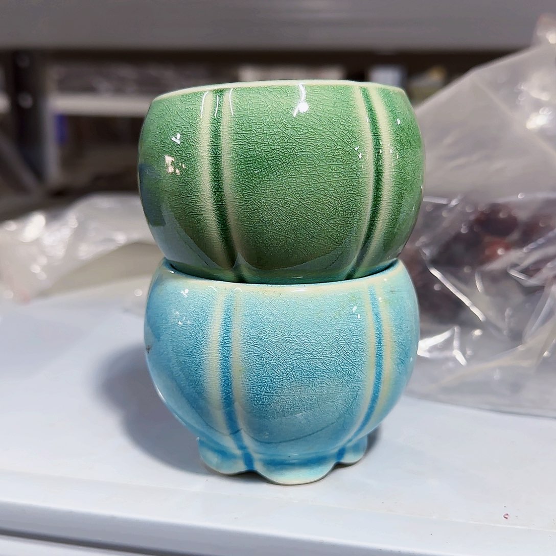 到手8个陶瓷花盆特价上新