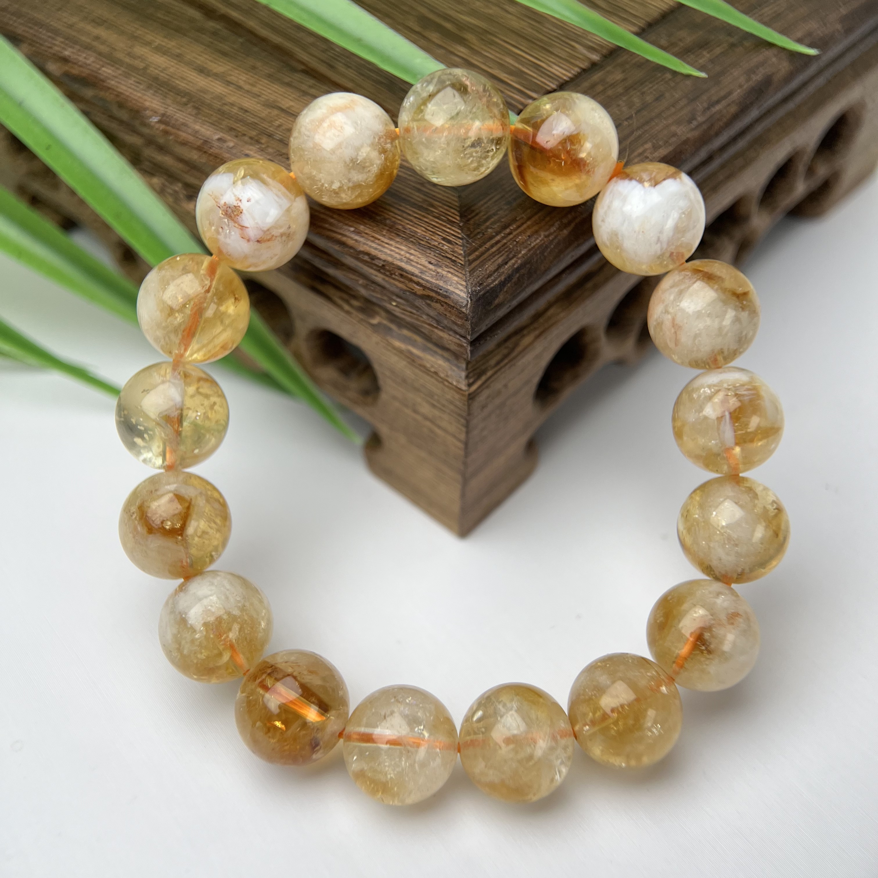 黄水晶蜂蜜奶盖单圈手串6-14mm合集 FX-5826(多样性发其一）