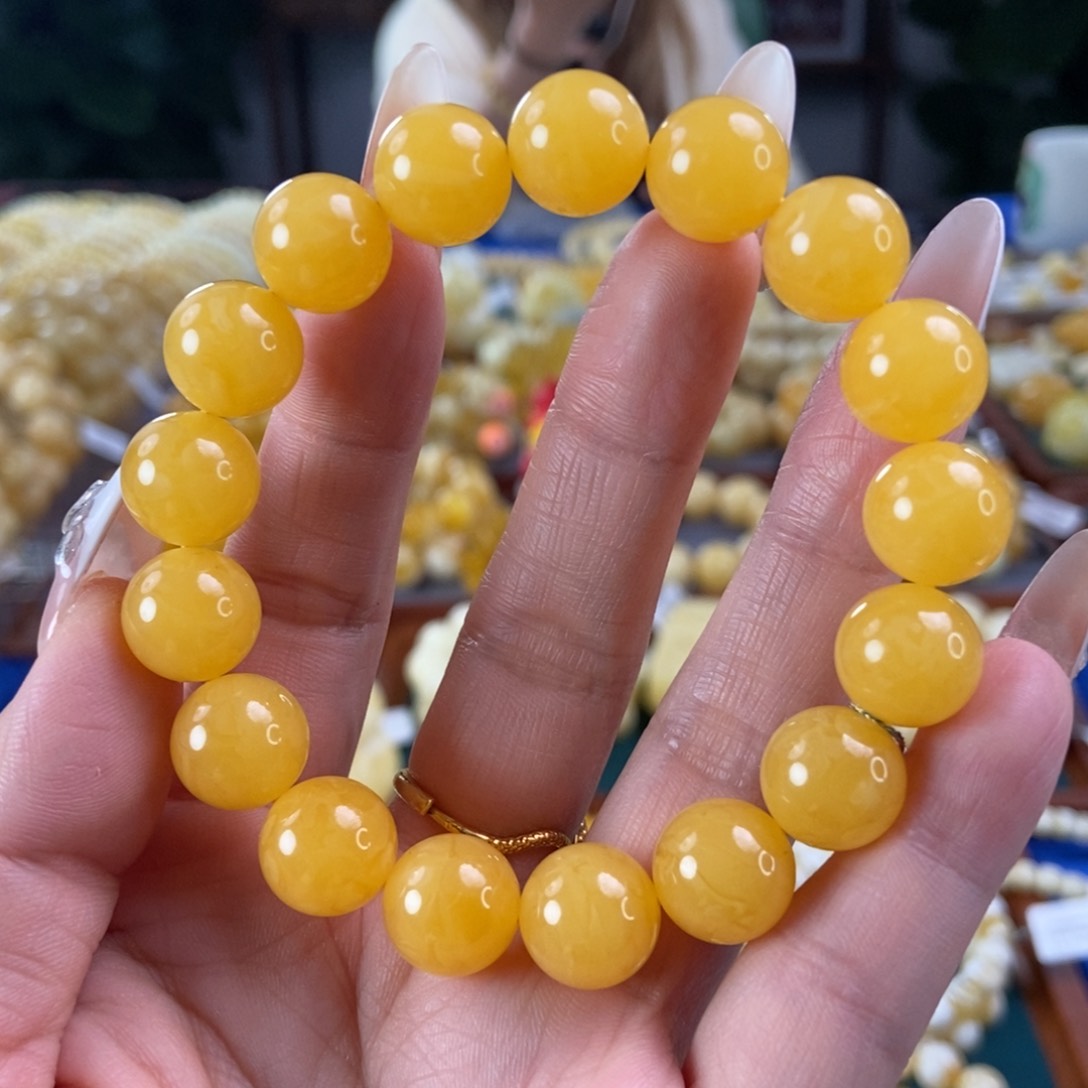 琥珀珠宝奇石未镶嵌12圆珠16.86