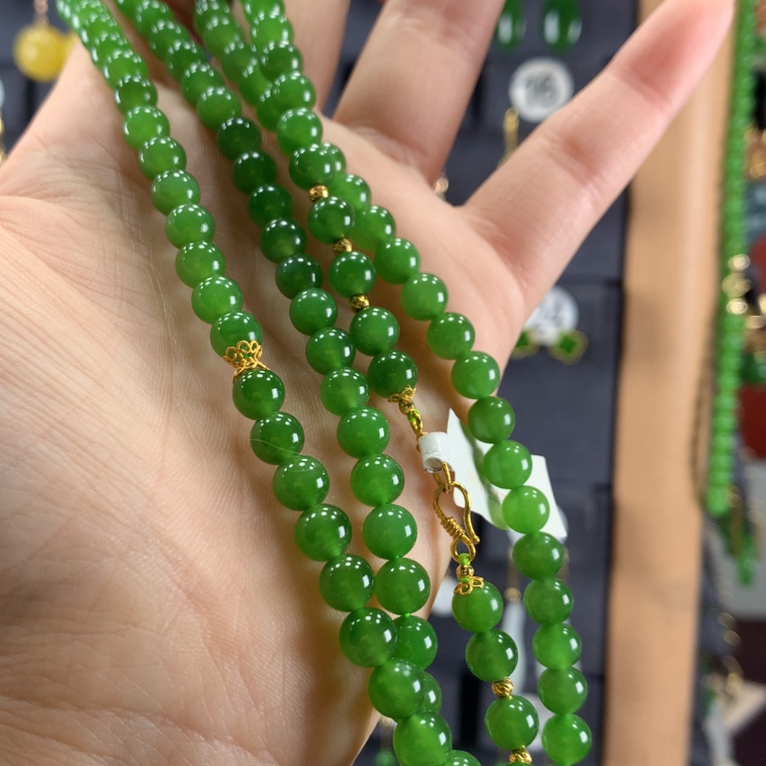 和田玉项链18K金镶嵌益****3