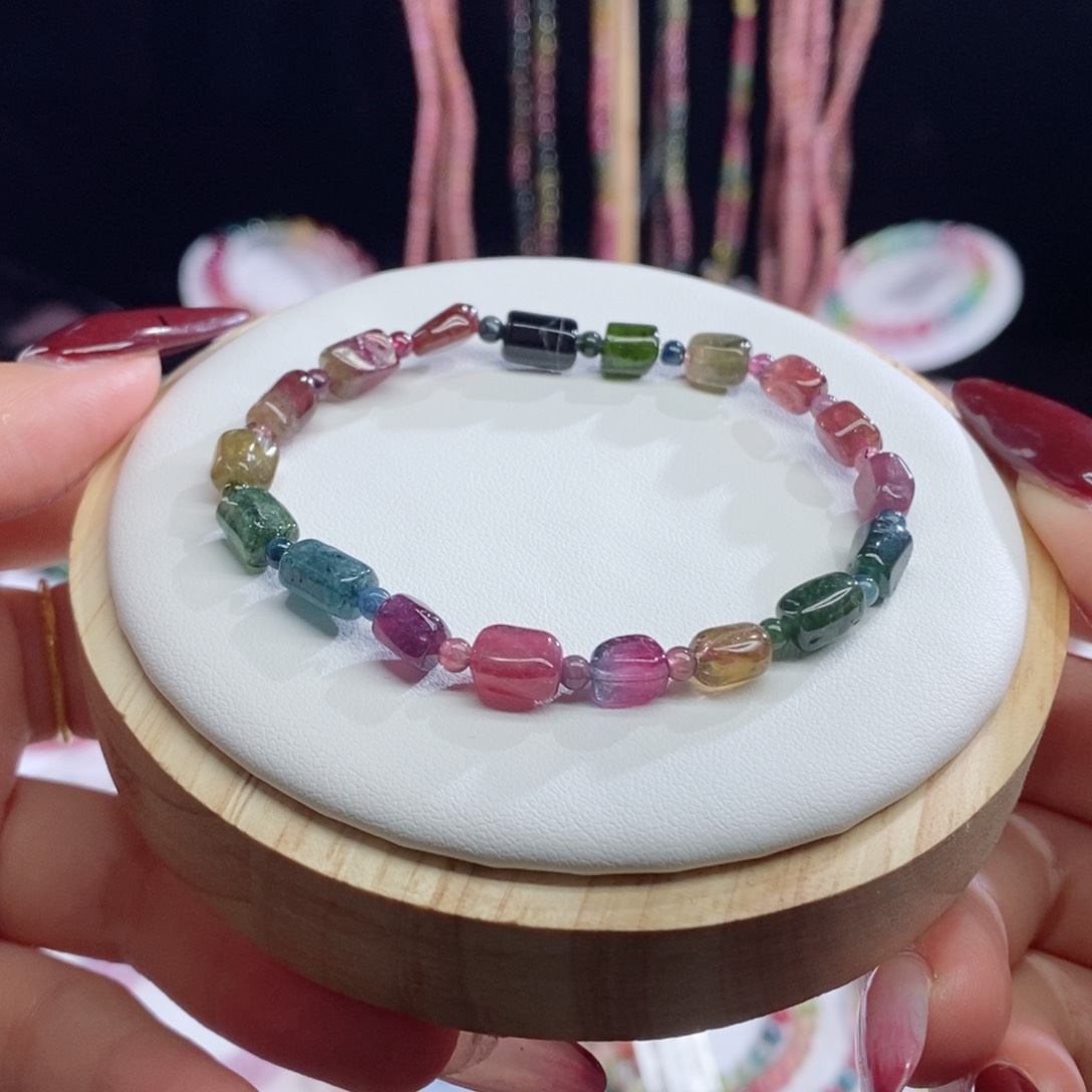 碧玺手链未镶嵌s***桃方糖