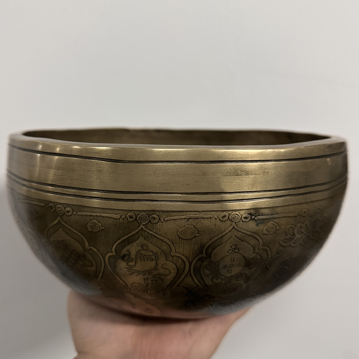 尼泊尔音钵加厚初代颂钵定制全手工细雕