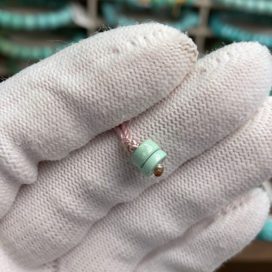 绿松石未镶嵌福利菜籽黄隔片一对14卡6