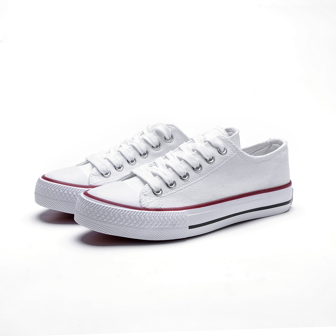 系鞋带低帮透气纯色胶粘帆布鞋运动鞋百搭鞋子球鞋