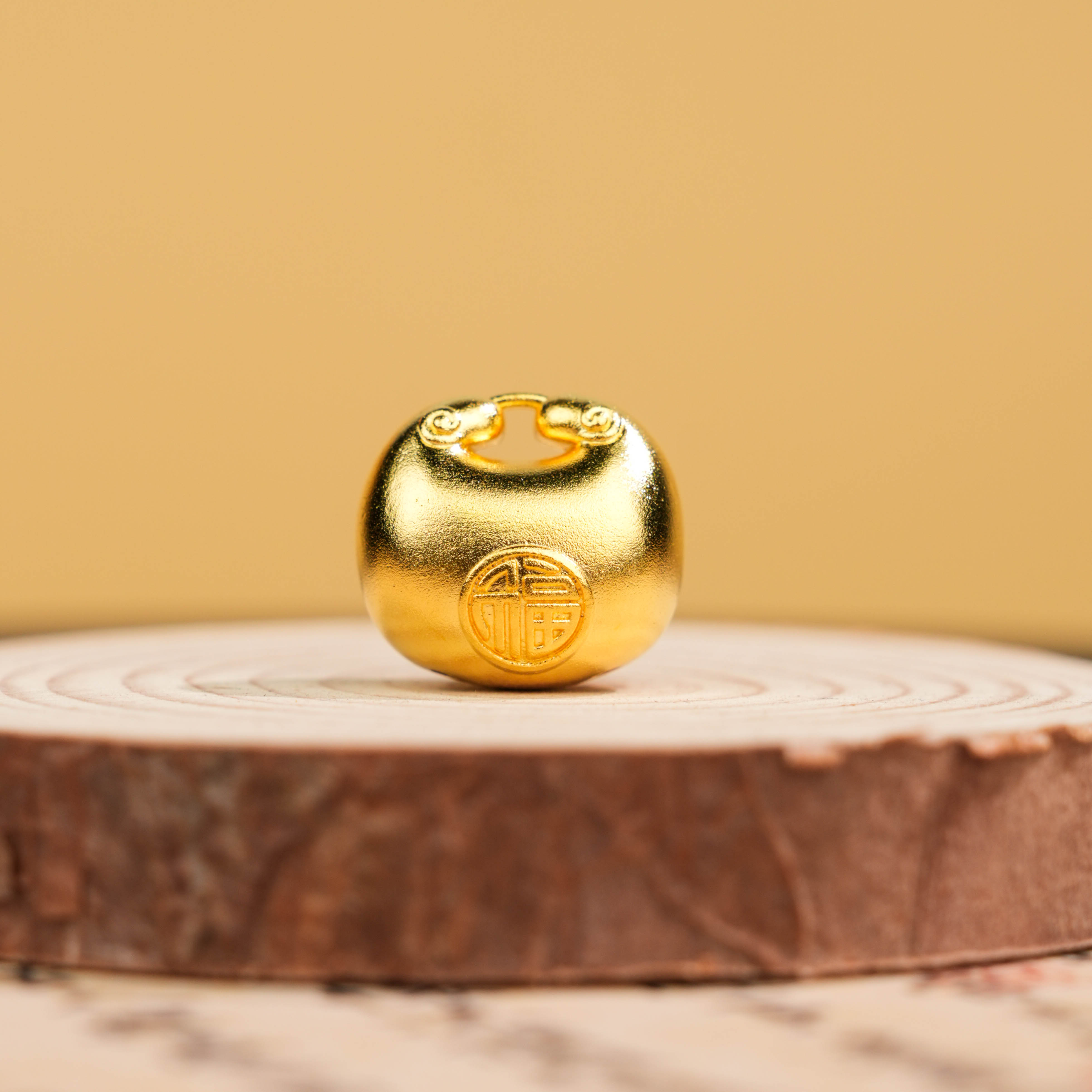 吊坠足银 足银吊坠【万两】足银小胖福磨砂吊坠经典男女同款