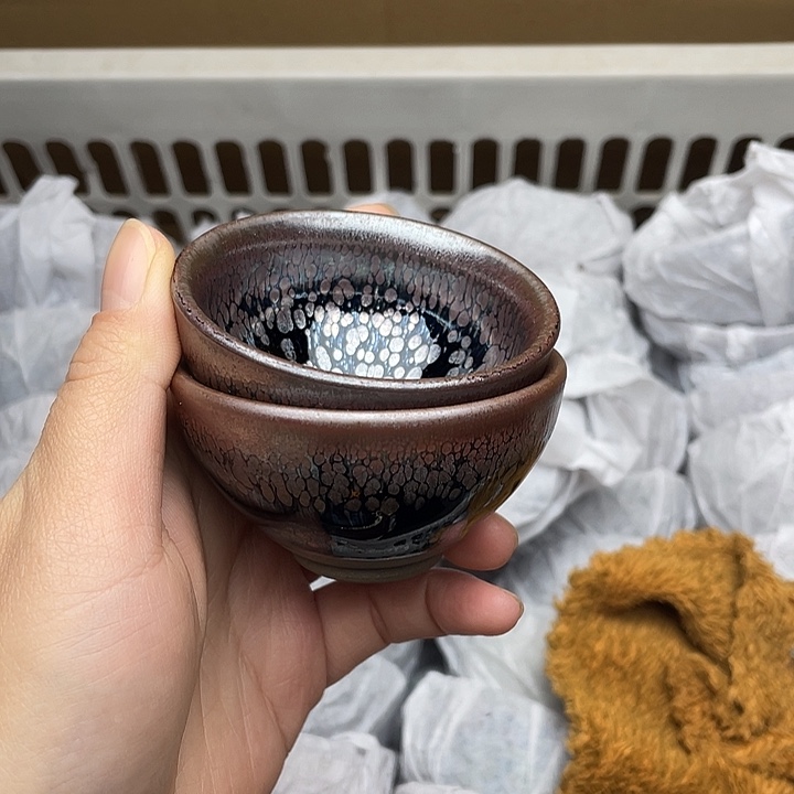 茶盏建窑建盏主人杯油滴两只