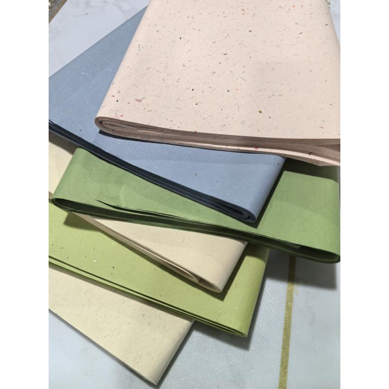 新品满天星系列四尺屏檀皮稻草+雁皮纯手工宣纸25张 七分熟