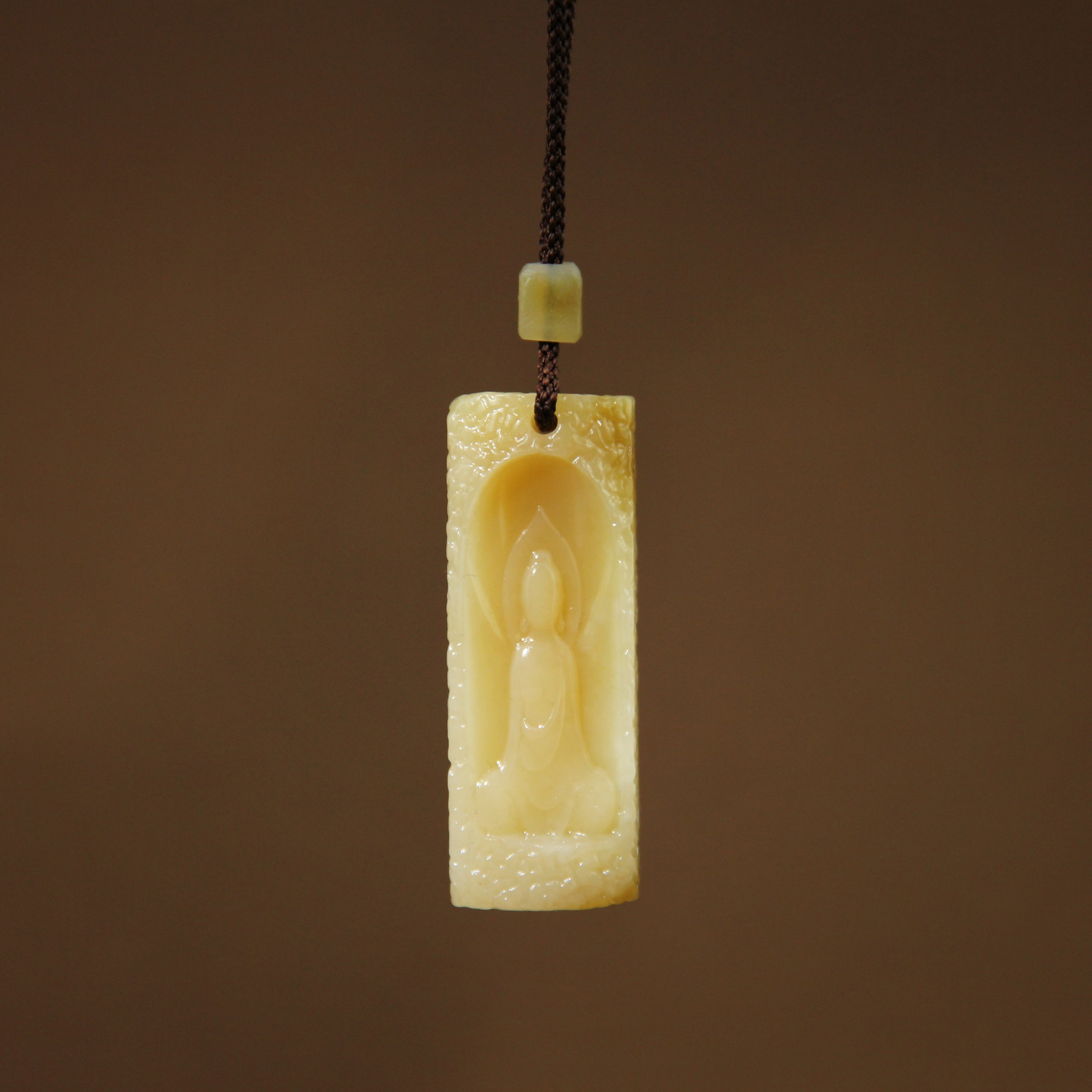 天然和田玉挂件且末黄金糖悟道纯手工雕刻