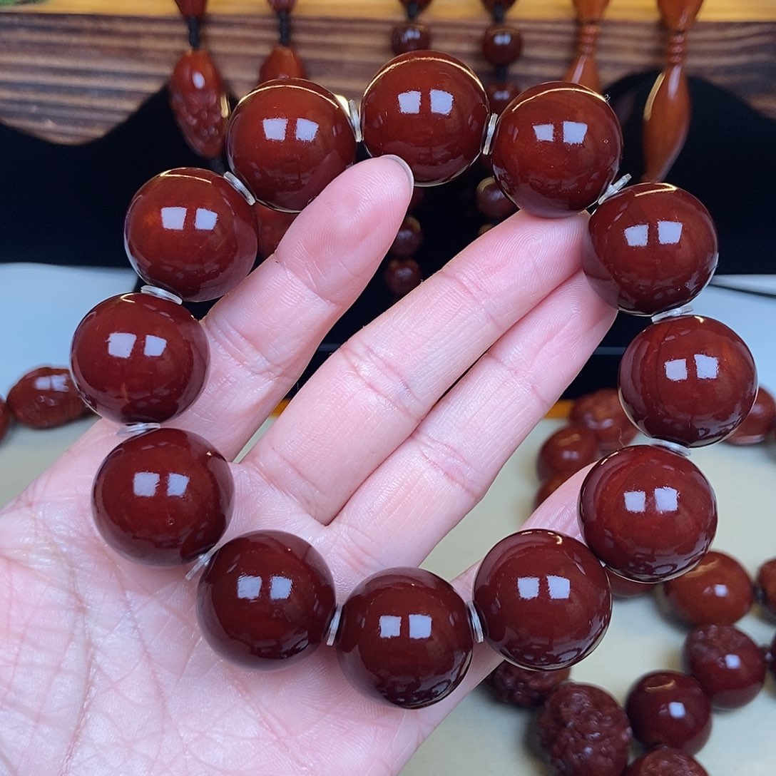 橄榄核吊坠I*D四花光珠