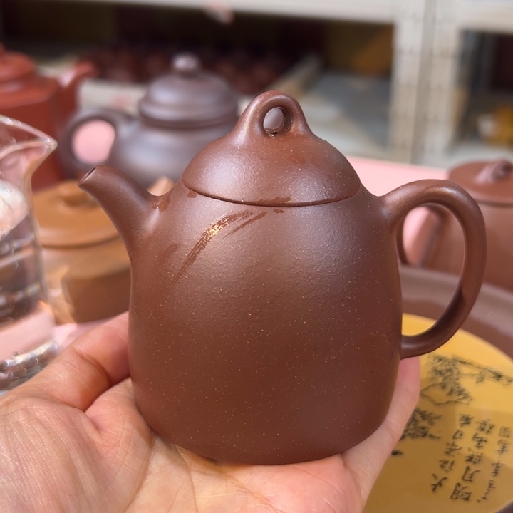 紫砂茶壶紫泥青秦权200c c