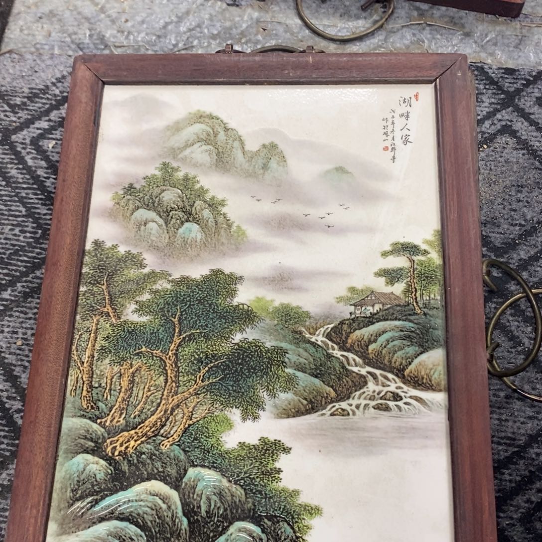 瓷片景德镇瓷板画柴窑烧制37*28