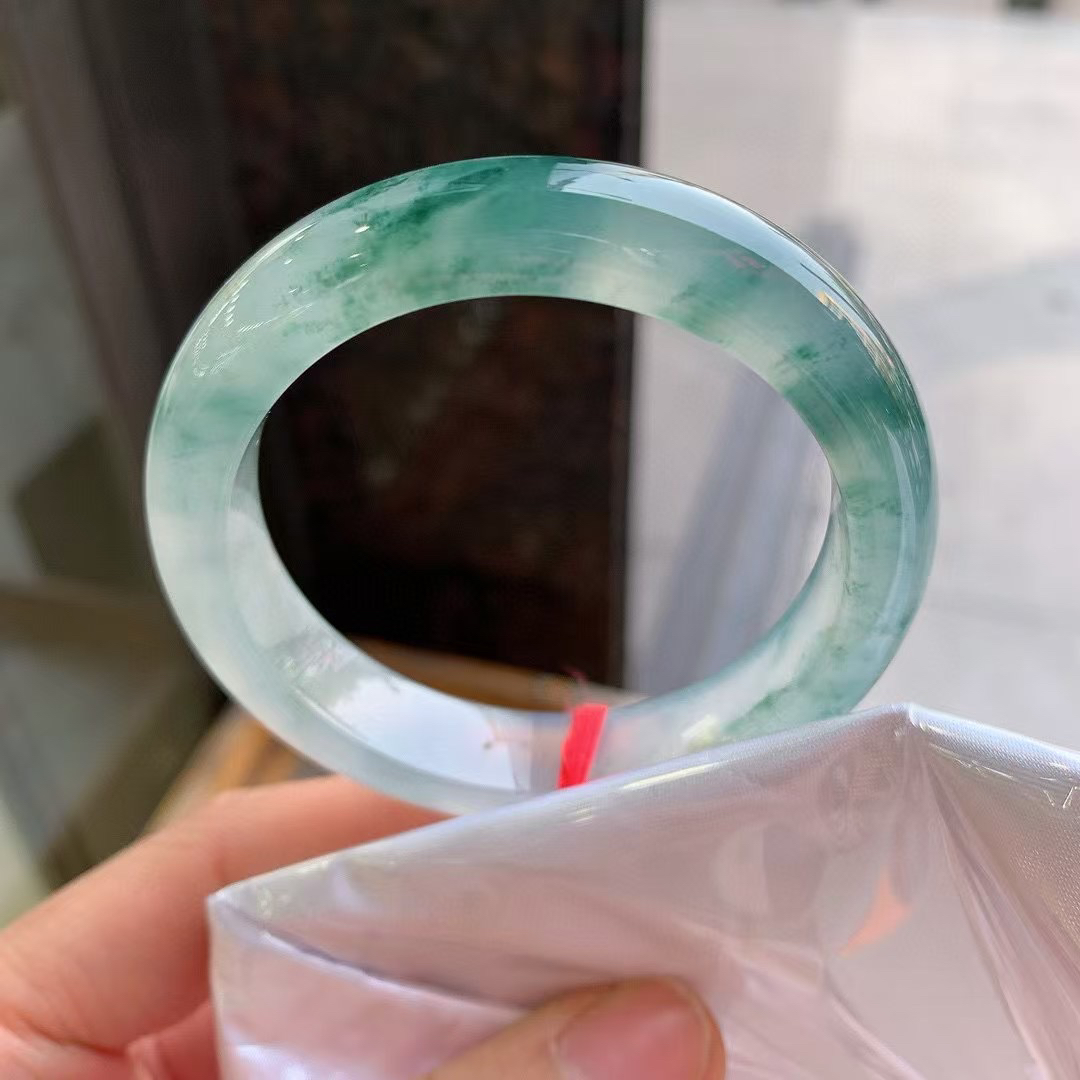 天然缅甸翡翠手镯圆条54圆条