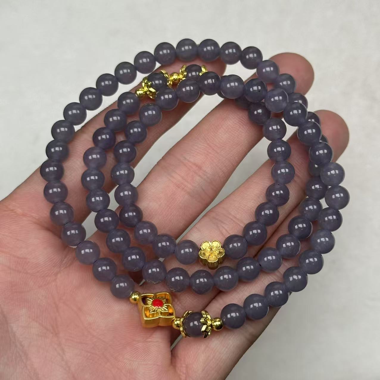 烟紫项链6mDIY多圈-A2157