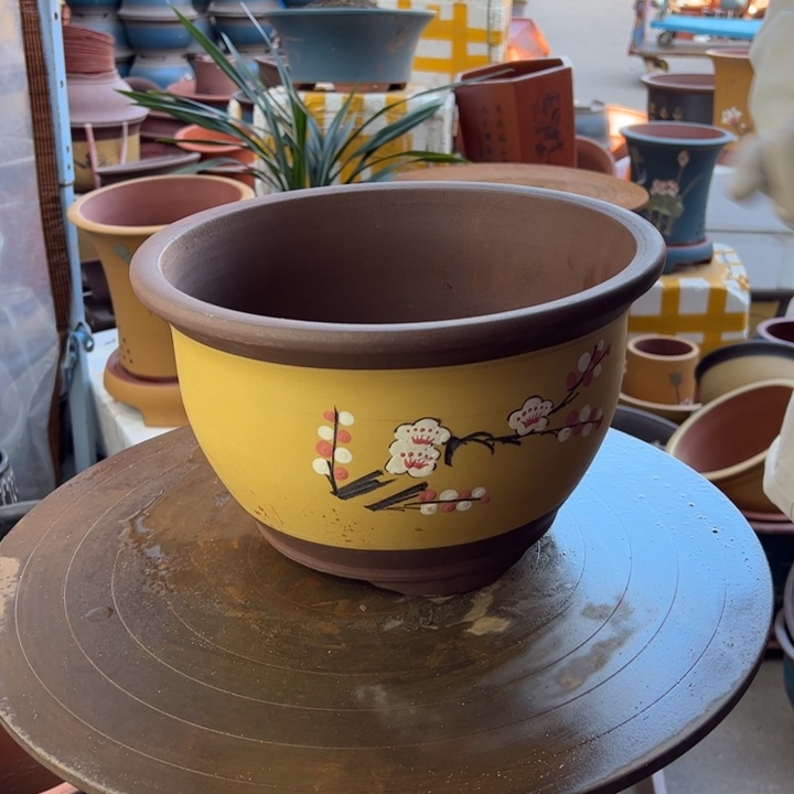 紫砂宜兴紫砂花盆005中