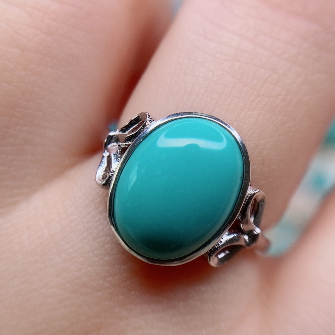 绿松石戒指银S925镶嵌