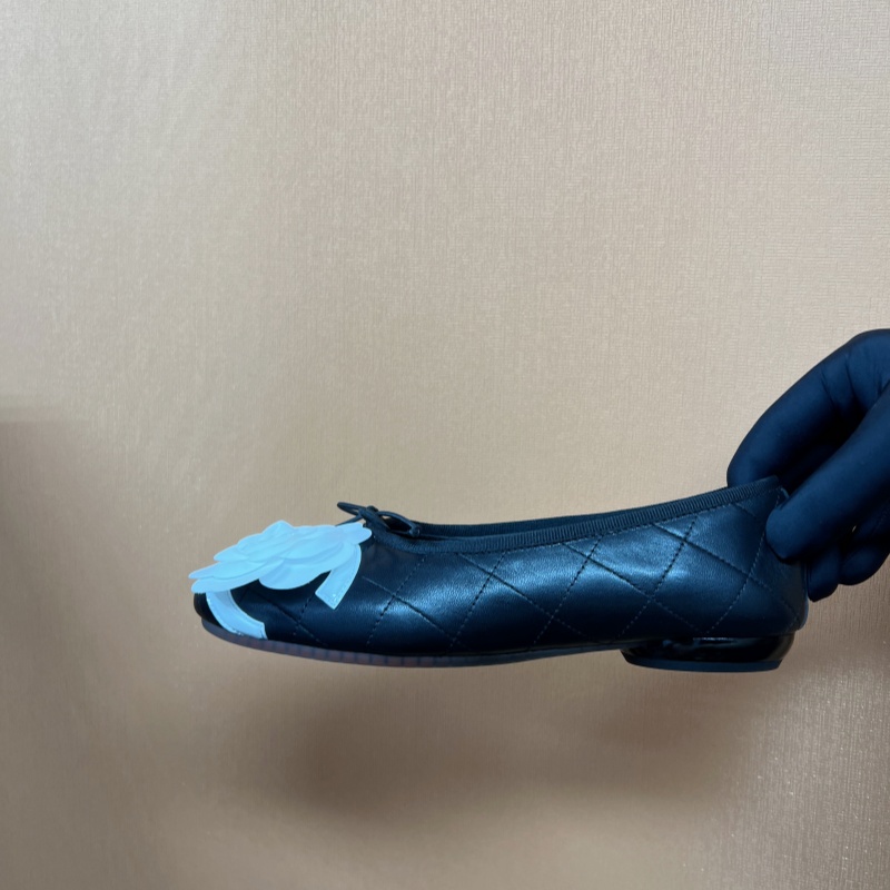 小香风跳舞鞋 康鹏系列菱格纹真皮浅口平底单鞋软底舒服女鞋