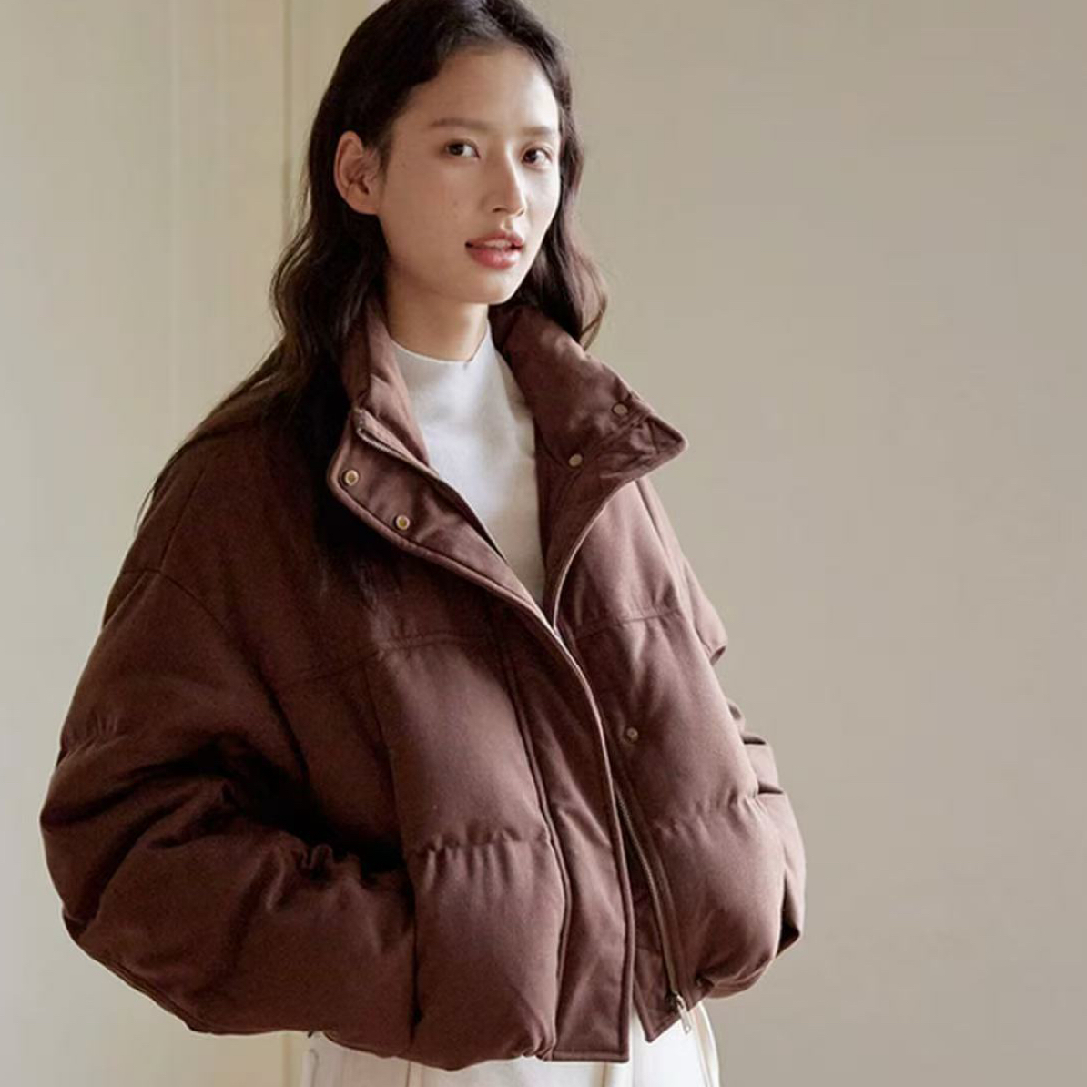 夹克女装羽绒立领短冬季的90小面包6320