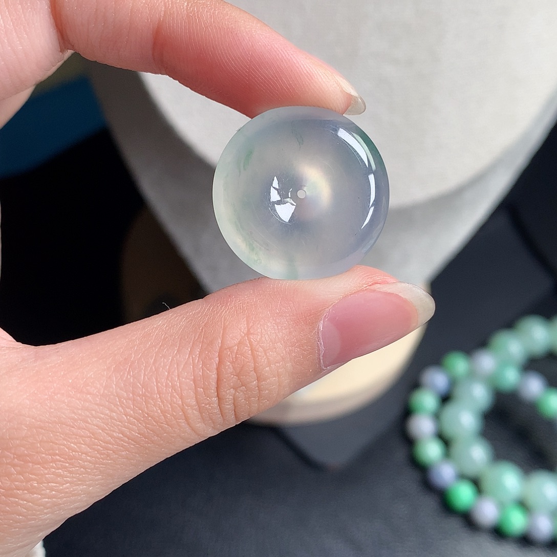 翡翠裸石缅甸天然A货翡翠冰种平安扣