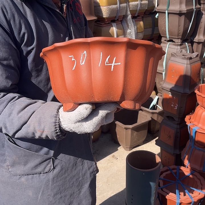 紫砂紫砂花盆和小