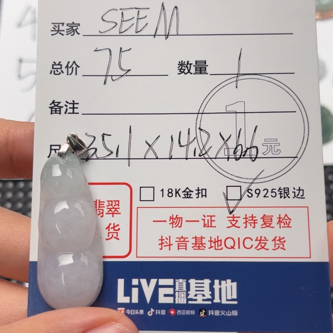 翡翠颈饰未镶嵌S***?吊坠