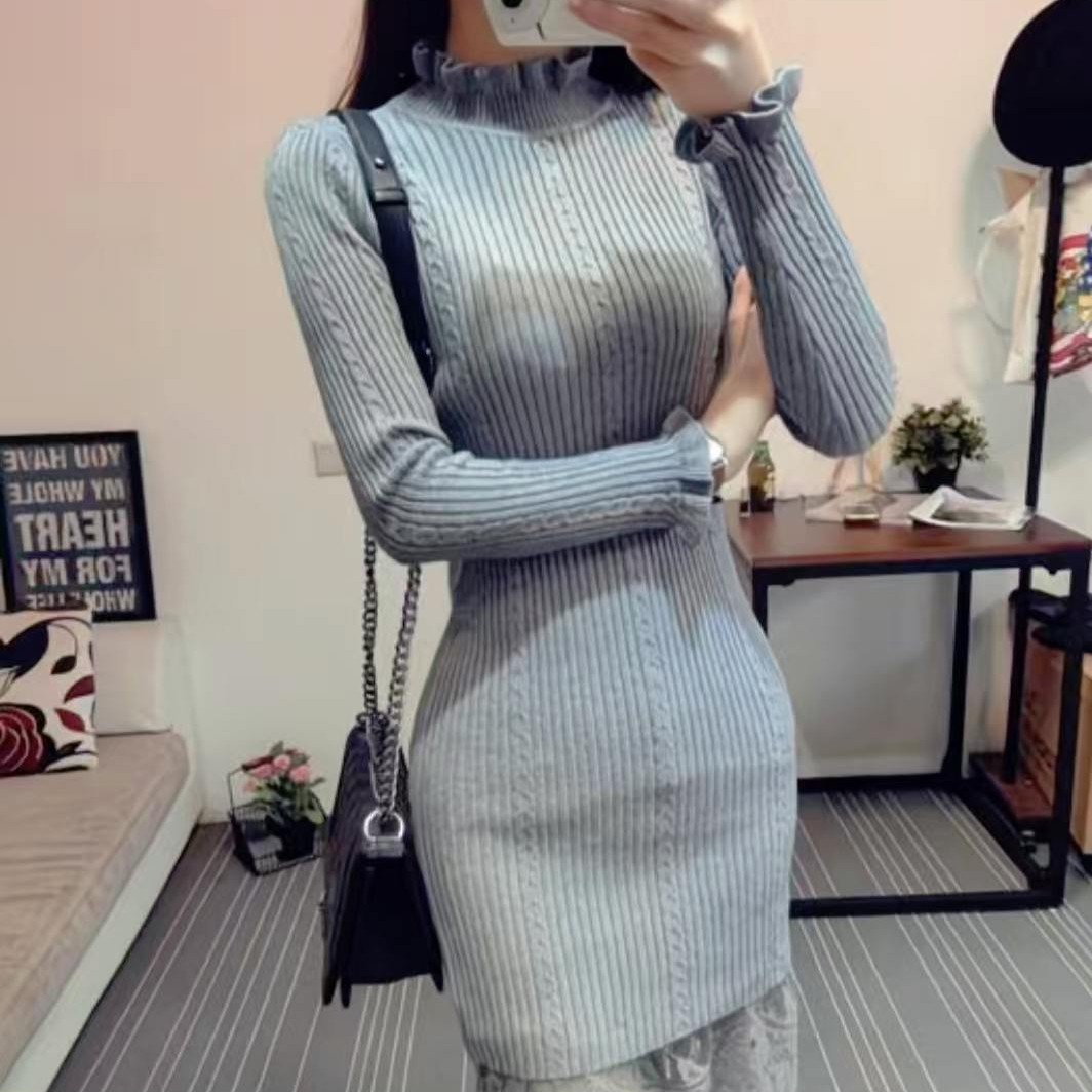 秋季中长款薄款厚款修身毛针织衫网红秋冬显瘦毛衫