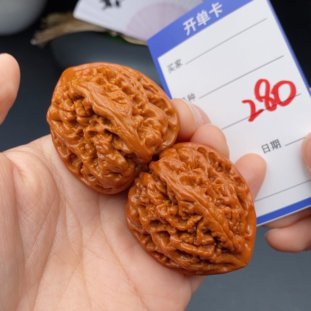 文玩核桃把件40粗筋280