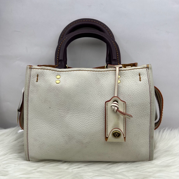90新 COACH/蔻驰 蔻驰白色手提斜挎包包