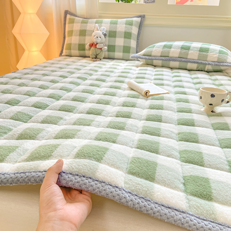 A类无印风羊圈绒软垫 加厚保暖夹棉褥子仿羊绒床垫学生宿舍床褥子