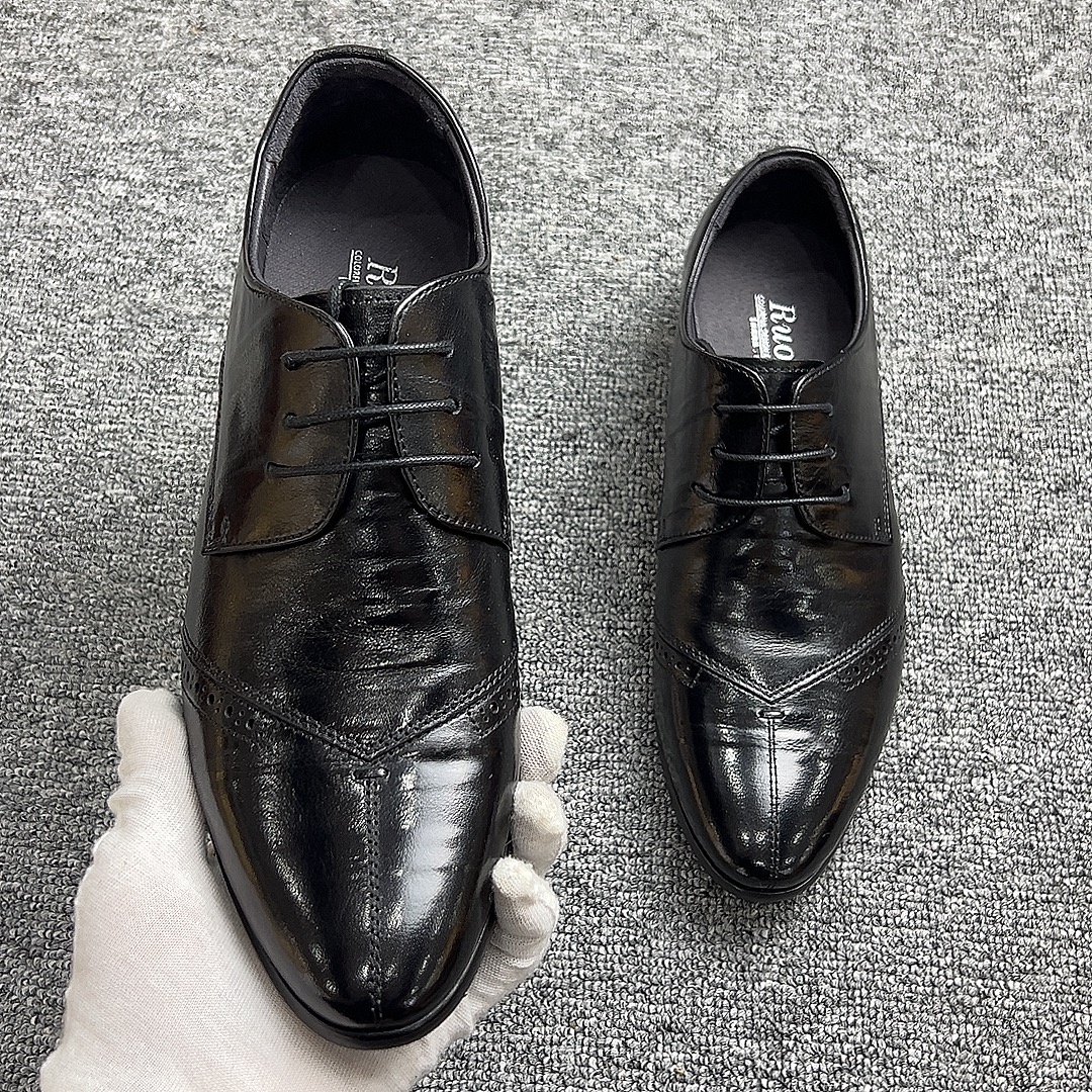 34码起英伦韩版鞋子英伦风小码尖头百搭黑色男士雕花休闲皮鞋潮流