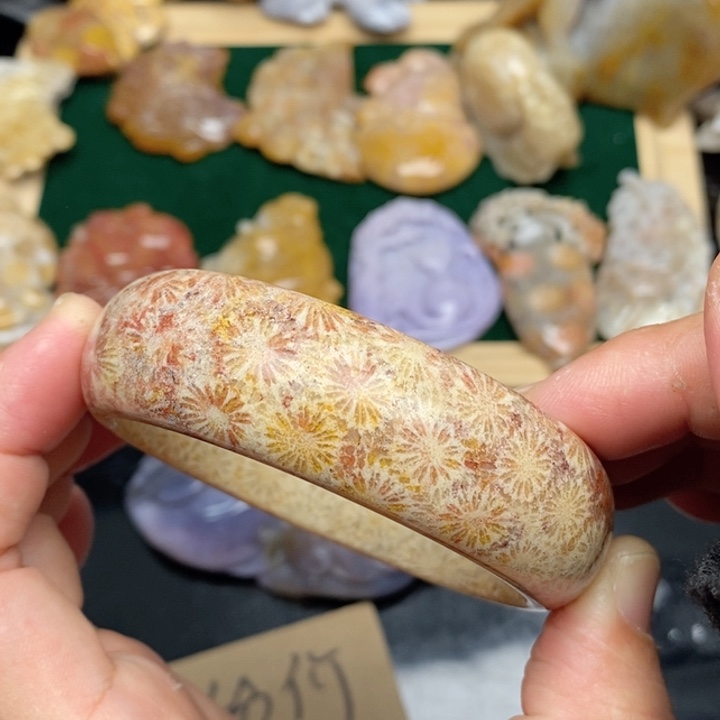 硅化珊瑚（珊瑚玉）手镯未镶嵌57.3