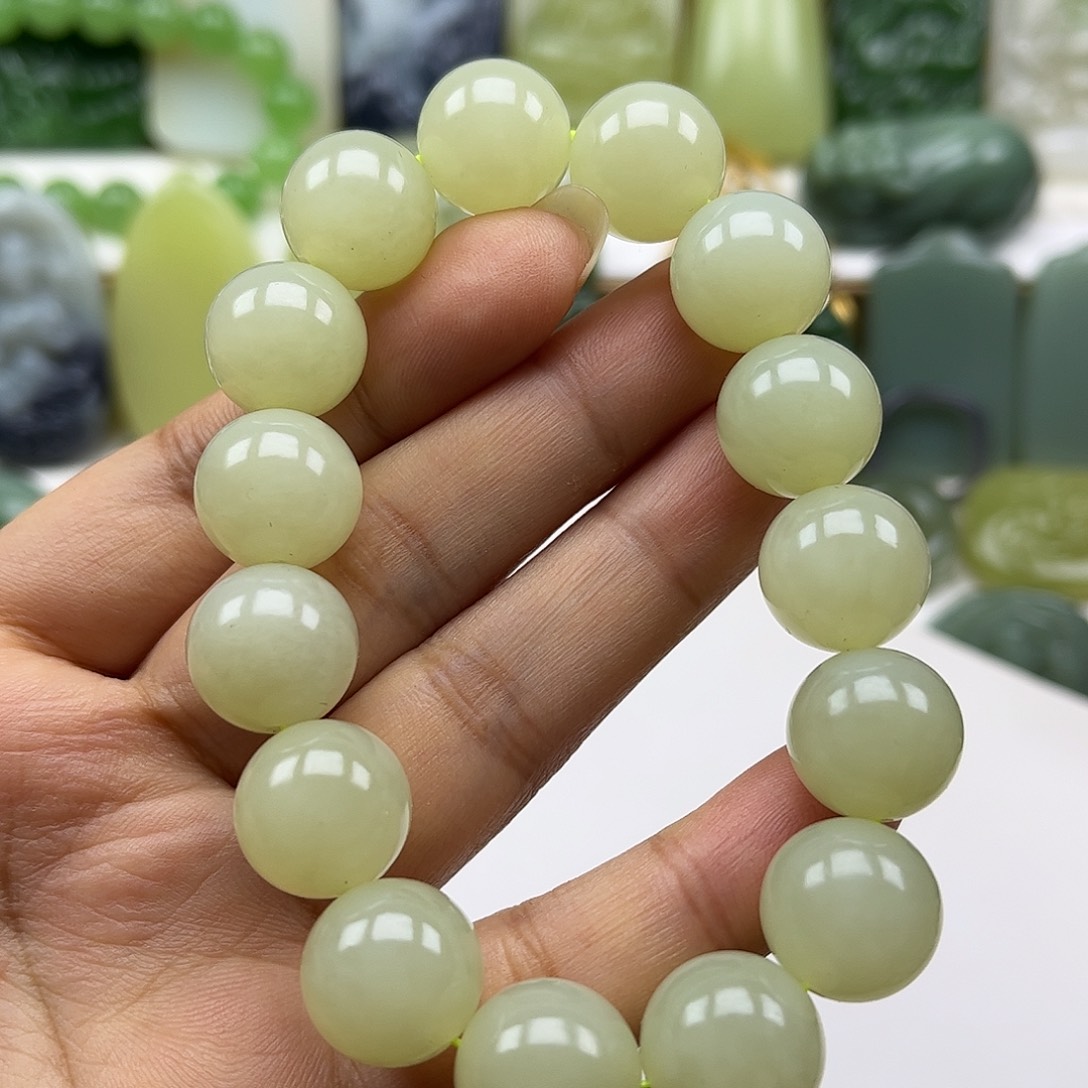 和田玉未镶嵌手串卡14