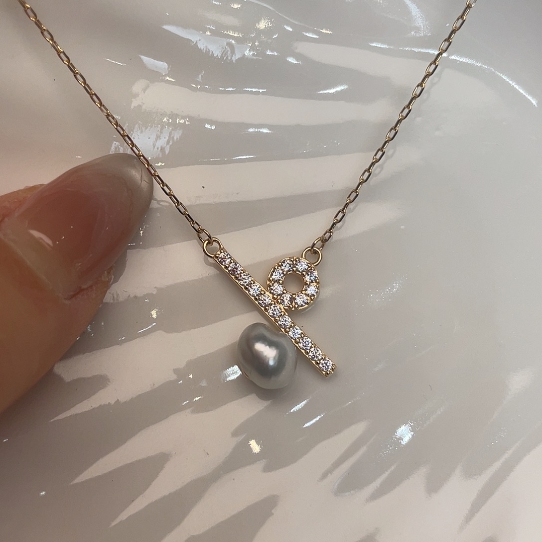 海水珍珠银S925镶嵌项链