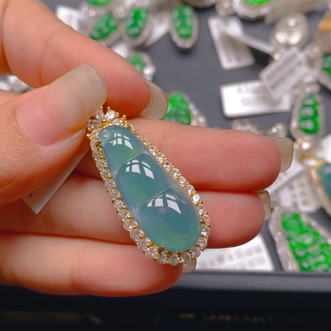 翡翠颈饰银S925镶嵌88888888800000