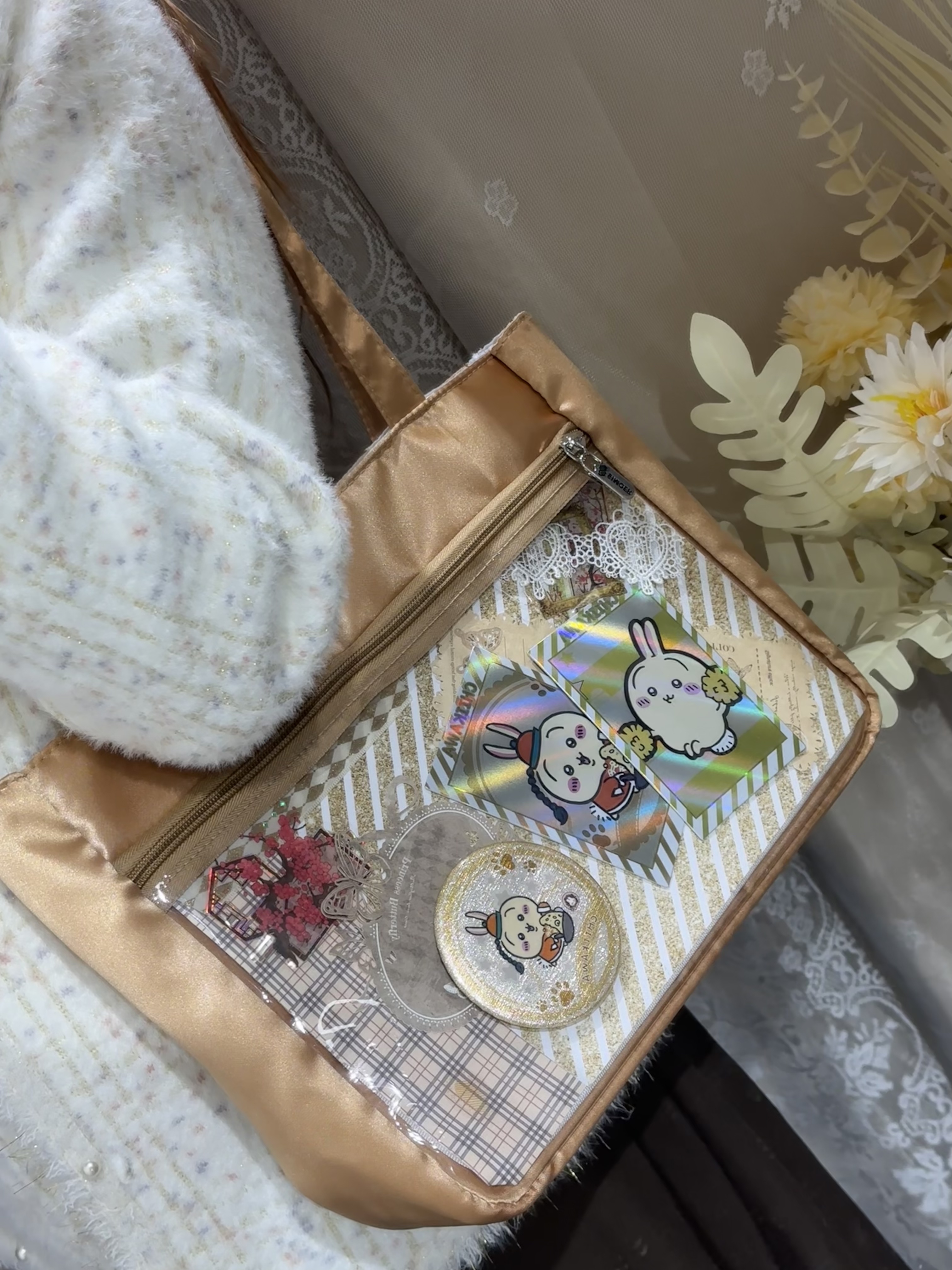 缎面痛包（棕绿蓝色）