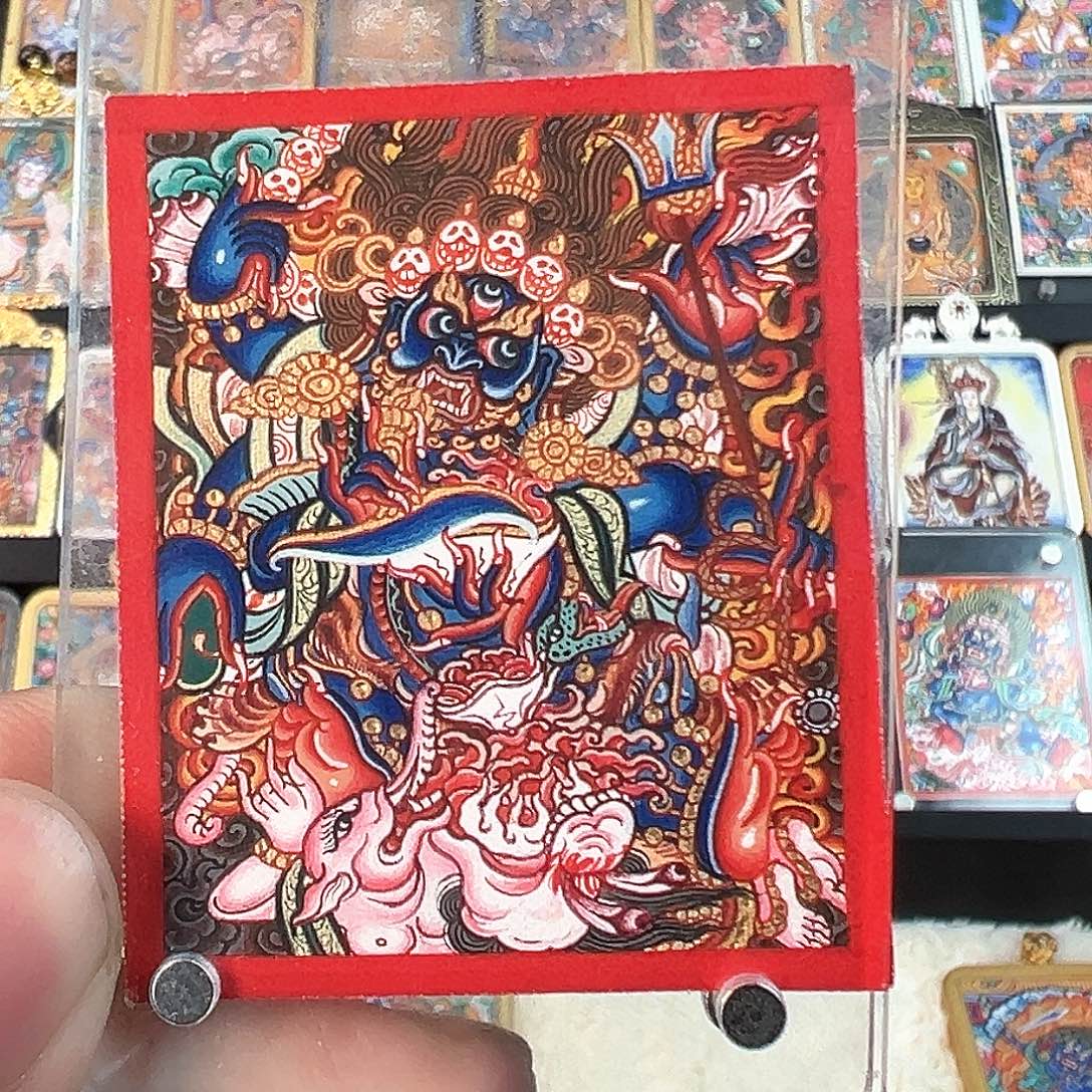 吊坠六臂大黑天唐卡