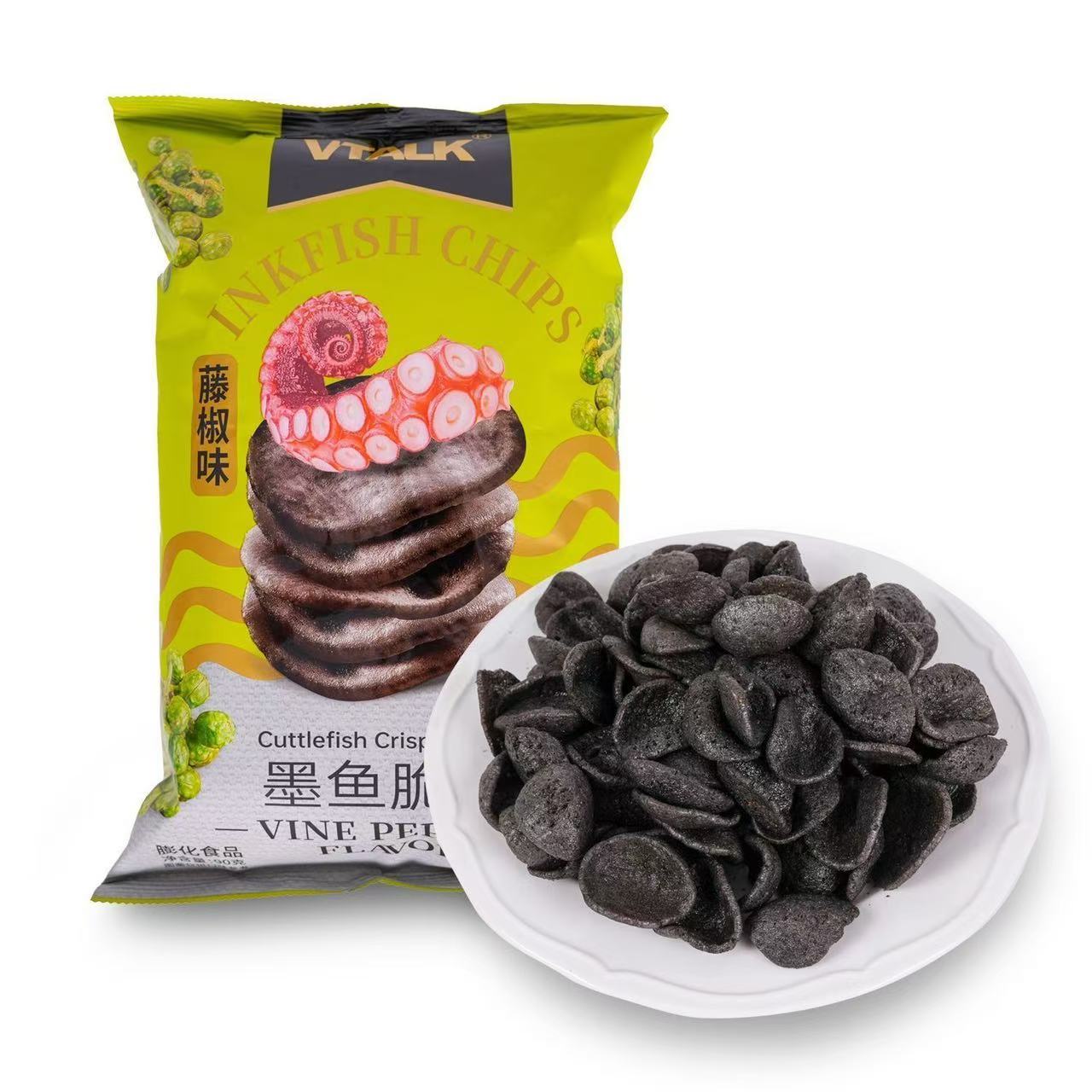 VTALK 墨鱼脆片 松露味 藤椒味 （混发3袋）（临期到2月29）