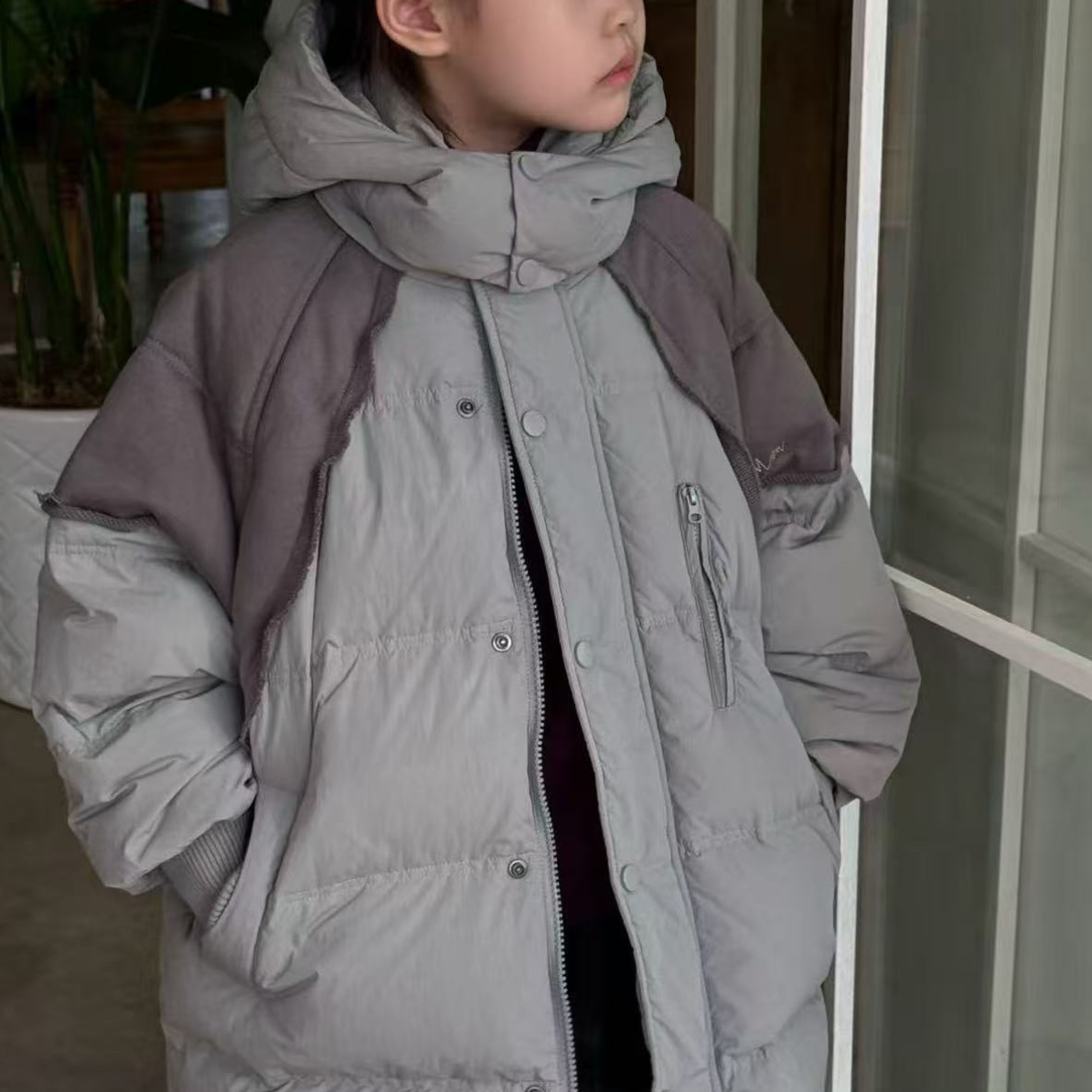 冬款潮童拼接羽绒服外套9953