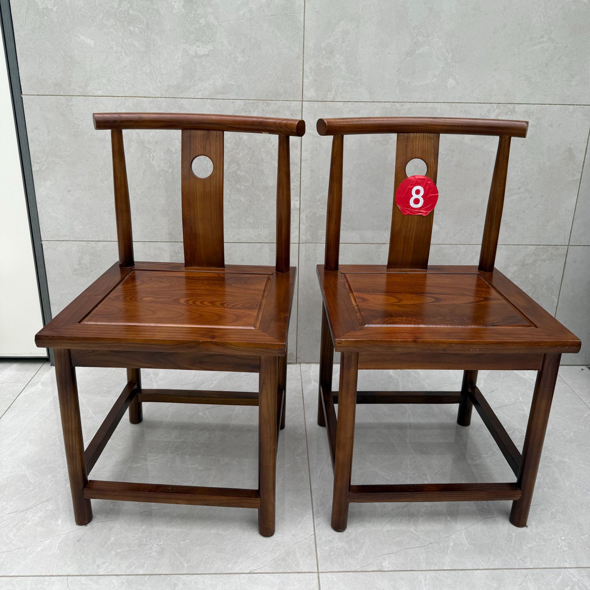 （新榆木月半椅）加粗款靠背椅休闲椅茶椅客人椅简约家用实木椅