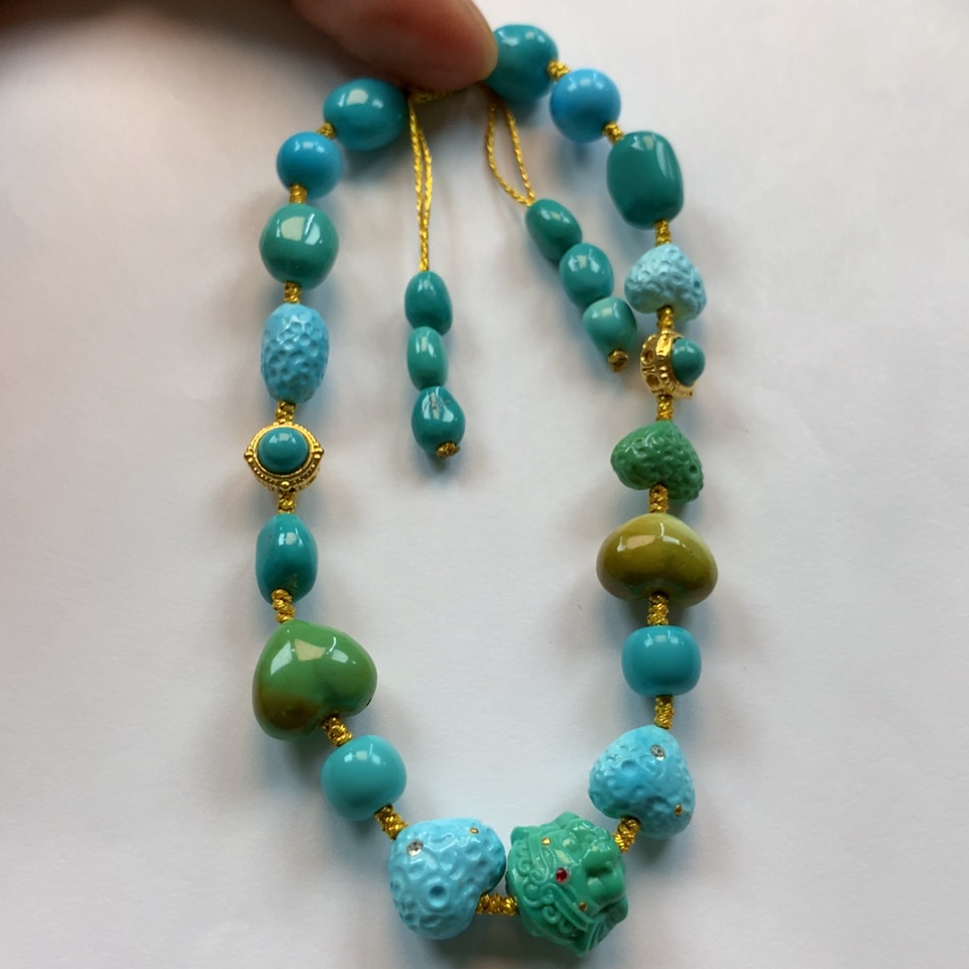 绿松石手串18K金镶嵌