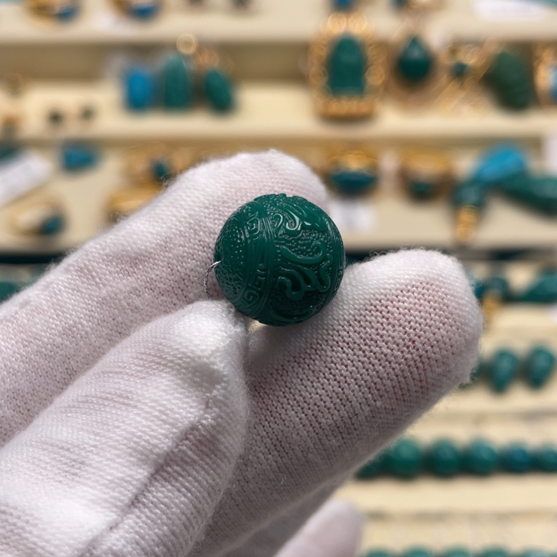 未镶嵌绿松石珠宝奇石12.9mm