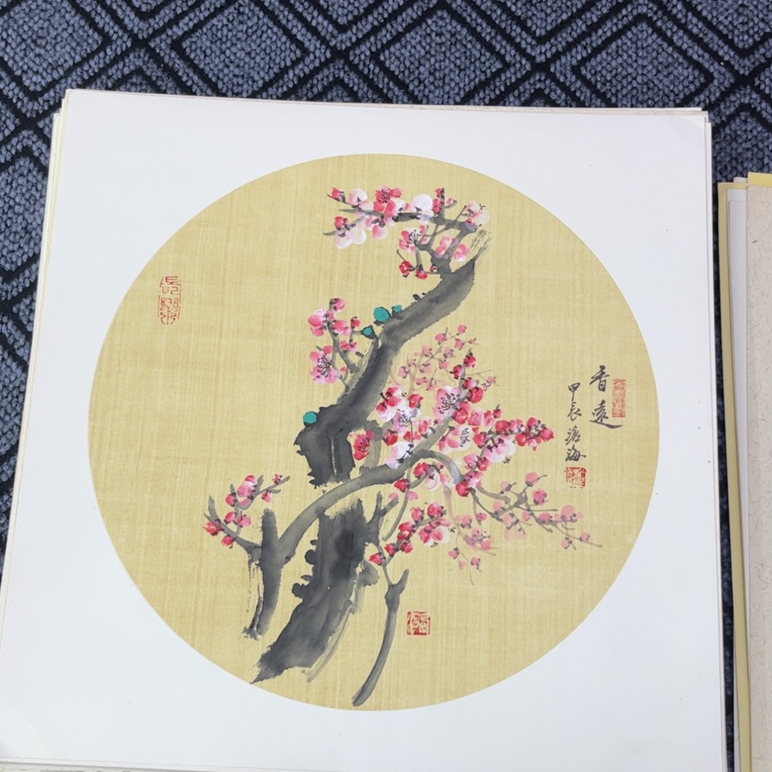 国画三尺斗方花鸟