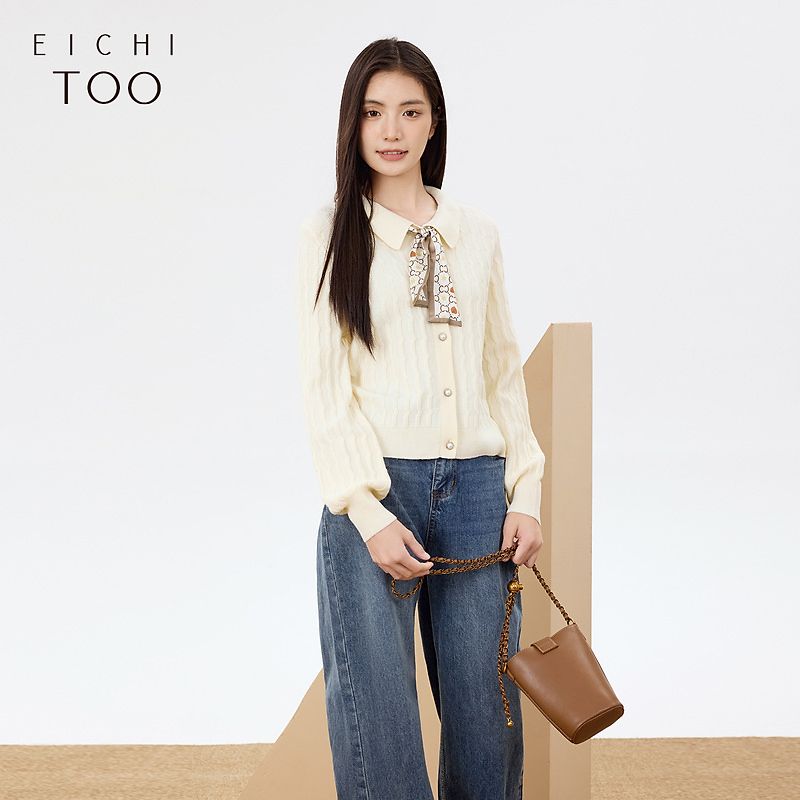 【新东方】爱居兔女装小香风优雅时尚宽松针织衫外套EWZSJ3P011A