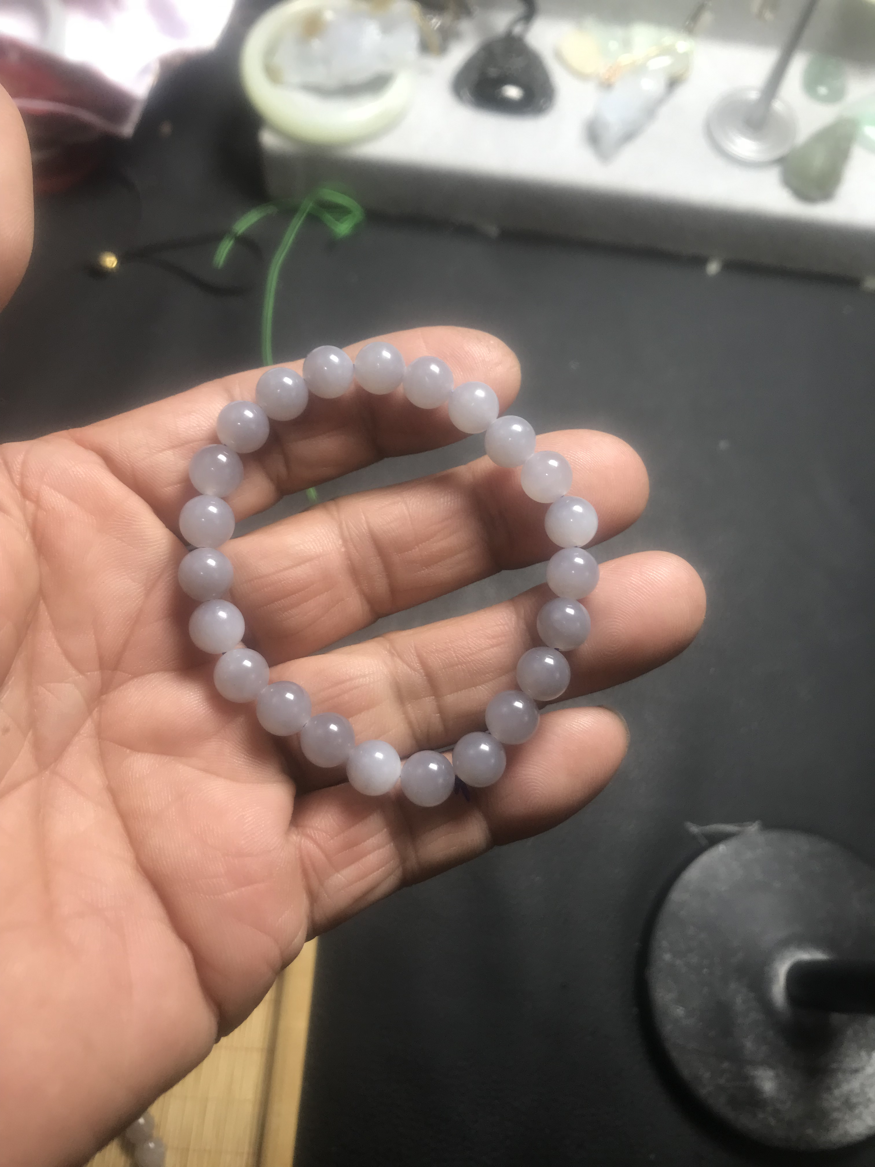 正品和田玉青海料手链