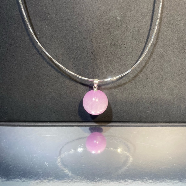 天然紫锂辉单株s925项链